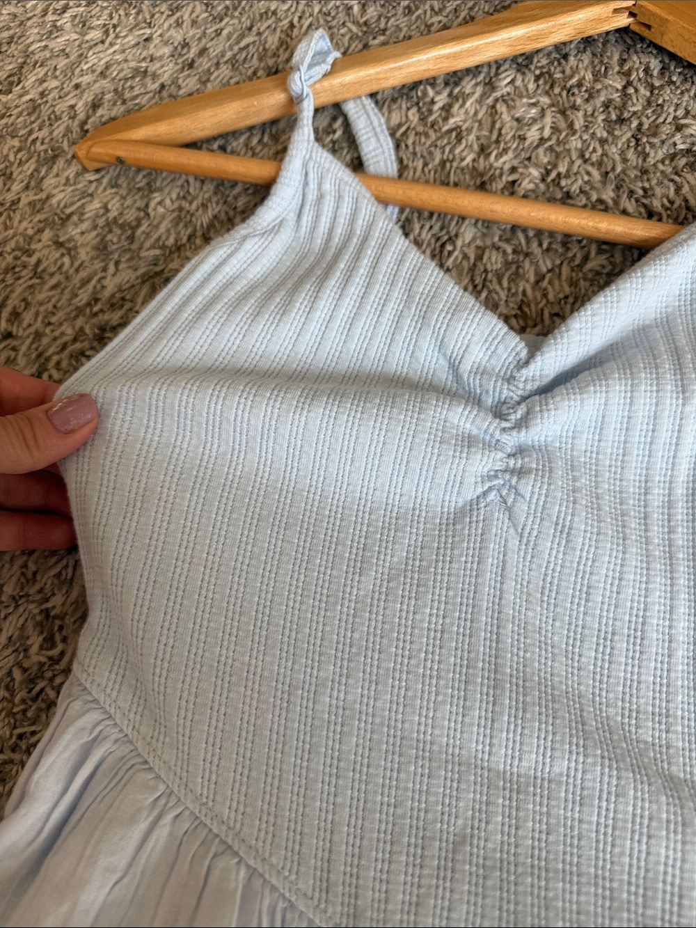 Aerie Endless Memories Dress Eyelet Blue Womens size XXSmall - Picture 8 of 12
